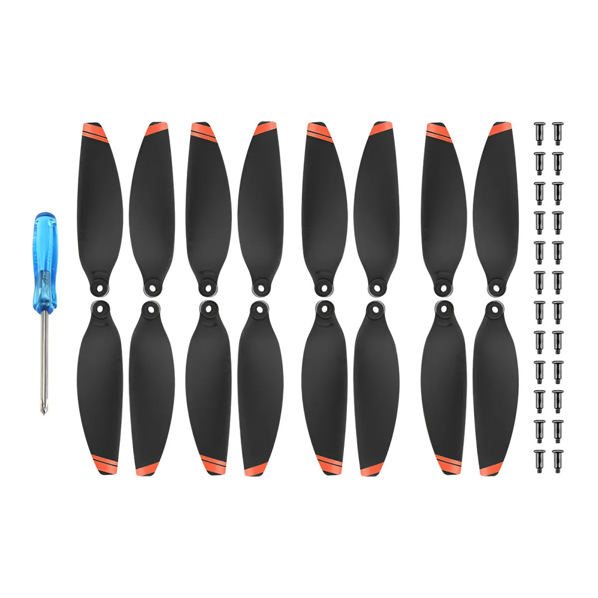 16 db propeller készlet, DJI MAVIC MINI 2 drónhoz, LEIISVK, fekete/narancs