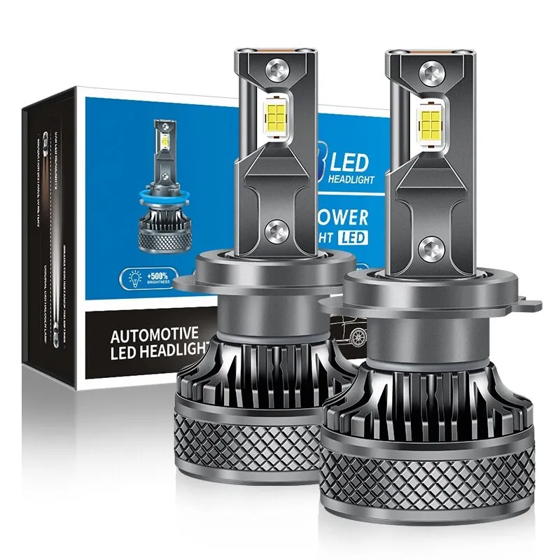 2 db Auto H7 EXCITAT Premium LED izzós készlet, 500% fényerő, 70w, 12000 lumen, 6500K, 12V, ventilátorral, Canbus, hibamentes, IP68 vízálló, Plug and play, ezüstszürke