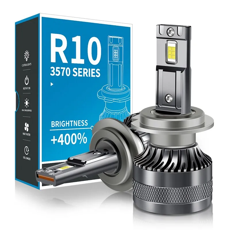 2 db H7 EXCITAT® Premium LED Auto izzó készlet, 35w, 6500K, 8000 lumen, 12V, ventilátorral, Canbus, hibamentes, IP68 vízálló, ezüstszürke
