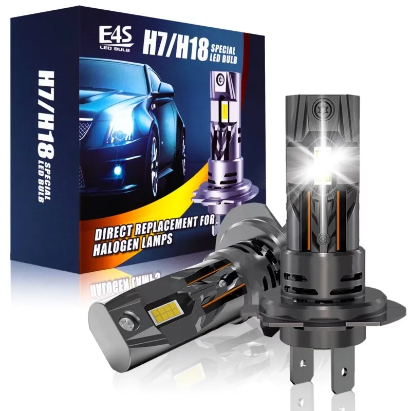 2 db LED izzókészlet H7, 100W, 6500K, 16000LM, Canbus Plug&Play, réz ventilátor és hűtőrúd, 30000 óra, IP65