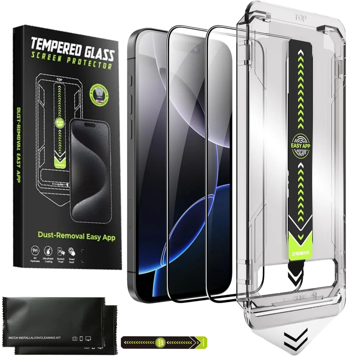 2 db-os üvegfólia készlet iPhone 13/13Pro/14 telefonhoz, Hggzeg, Telefonvédő üvegfólia, Nagy felbontású fólia, Automatikus rögzítőeszközzel 30 másodperc alatt, Könnyű és gyors 1:1 szerelés, Vízálló, Karcolásgátló, Leesésgátló, Átlátszó