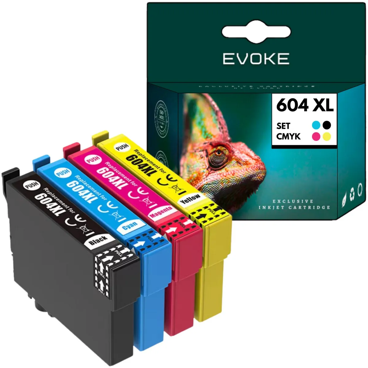 4 db nyomtató tintapatron készlet: Epson 604 XL, 11 ml és 670 oldal fekete, 9 ml és 780 oldal színesen, 604XL, kompatibilis az XP-2200 XP-2205 XP-3200 XP-3205 XP-4200 XP-4205