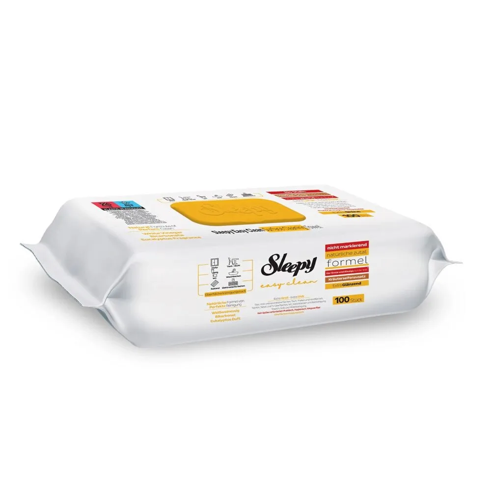 4 db-os csomag Sleepy Easy Clean Extra fényes többfelületű törlőkendővel 100db