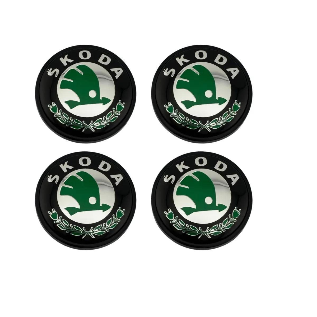 4 db Skoda kerékvédő készlet - 55 mm, fekete zölddel