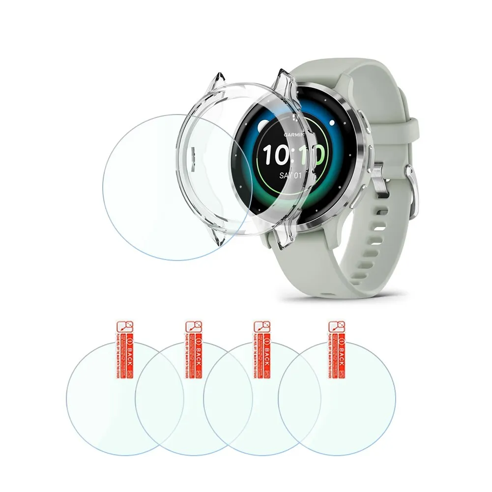 4db képernyővédő fólia/okosóra védőtok, TPU, Garmin Venu 3s-hez, 41mm-es készlet