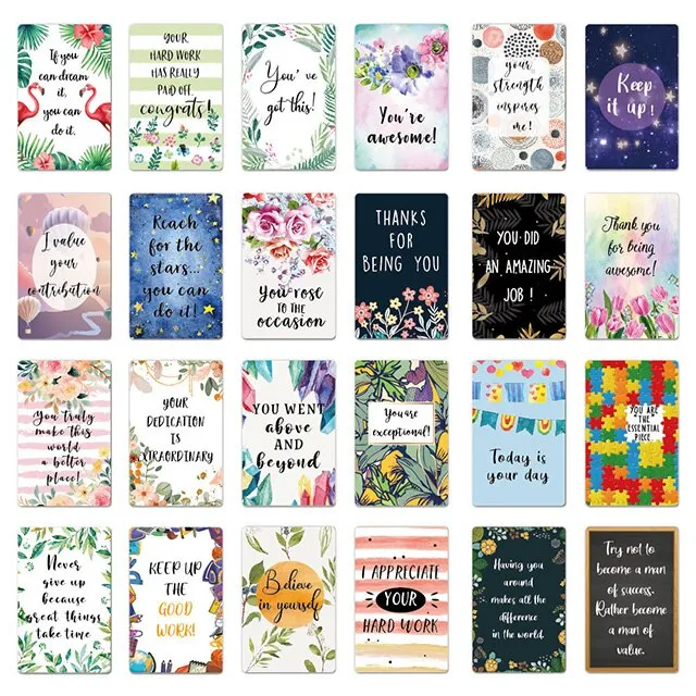 72 db-os motivációs kártya készlet, Notekisskai, 83x53 mm, Multicolor
