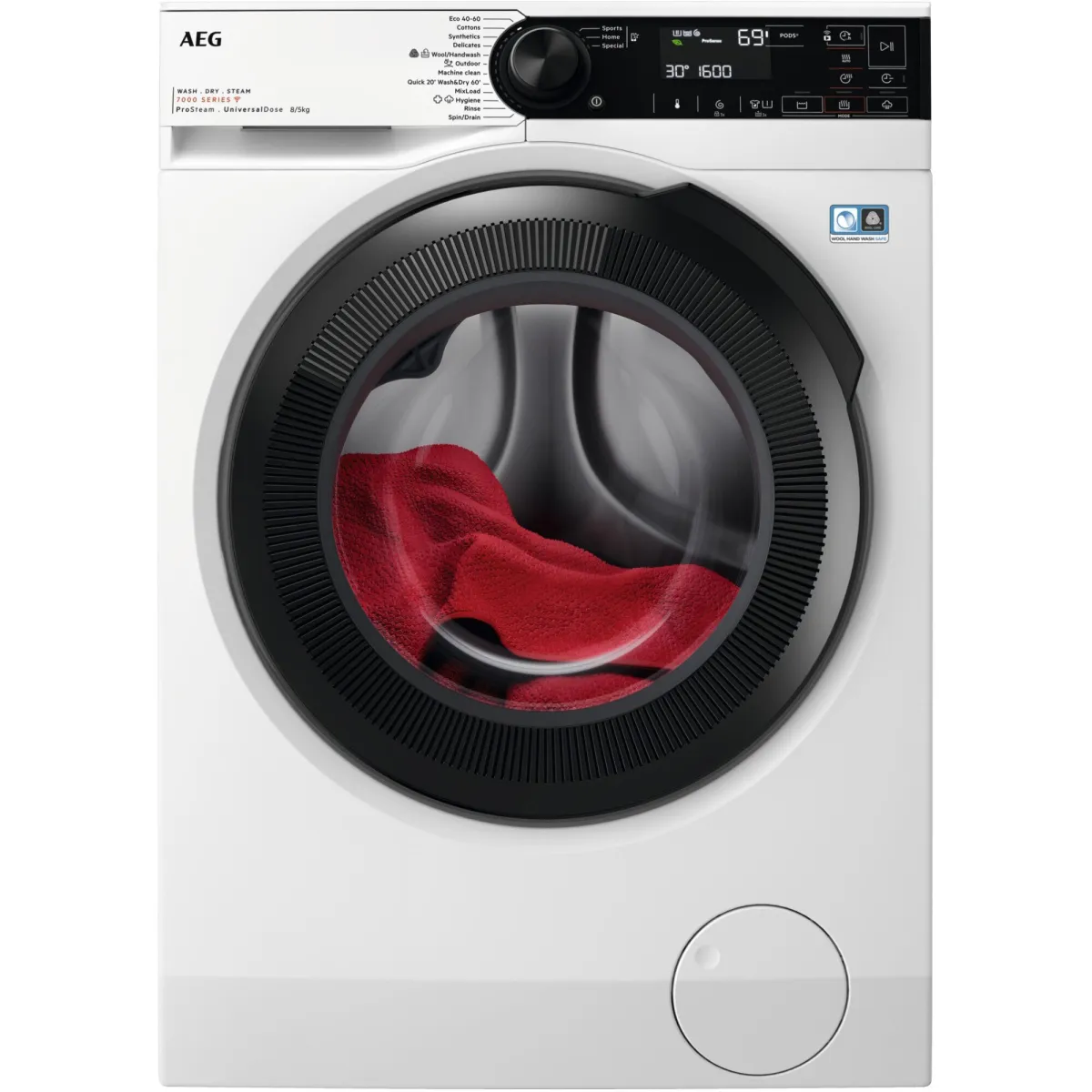 AEG LWR73864O Mosó-szárítógép , Mosás 8 kg, Szárítás 5 kg, 1600 ford./perc, A Energiaosztály, Inverter motor, WiFi, ProSense, ProSteam, Fehér