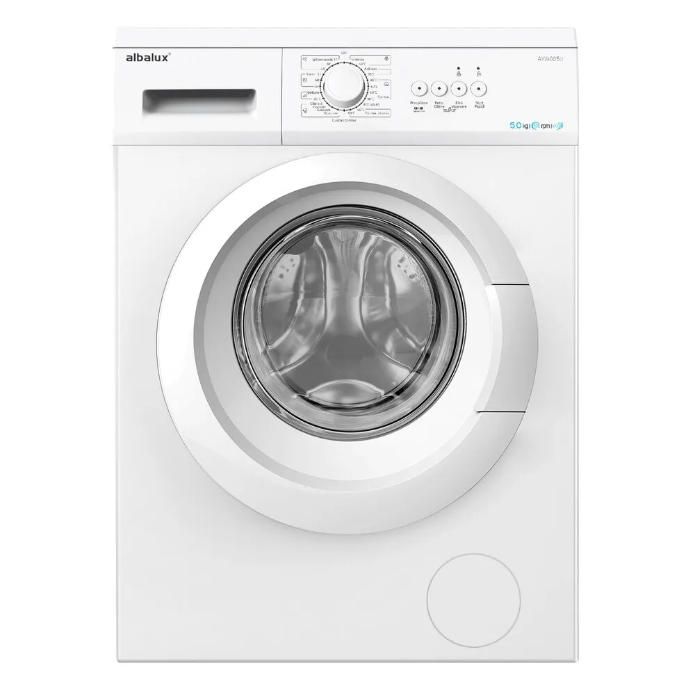 Albalux AXW0851 Mosógép, 5 kg, 800 ford./perc, E osztály, 23 program, 47 cm Fehér