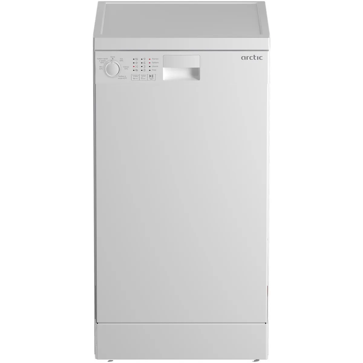 Arctic DFS0502 Slim Mosogatógép, 10 szett, 5 program, Vízlágyító rendszer, Aqua Protect, Késleltetett indítás, E osztály, 45cm, Fehér