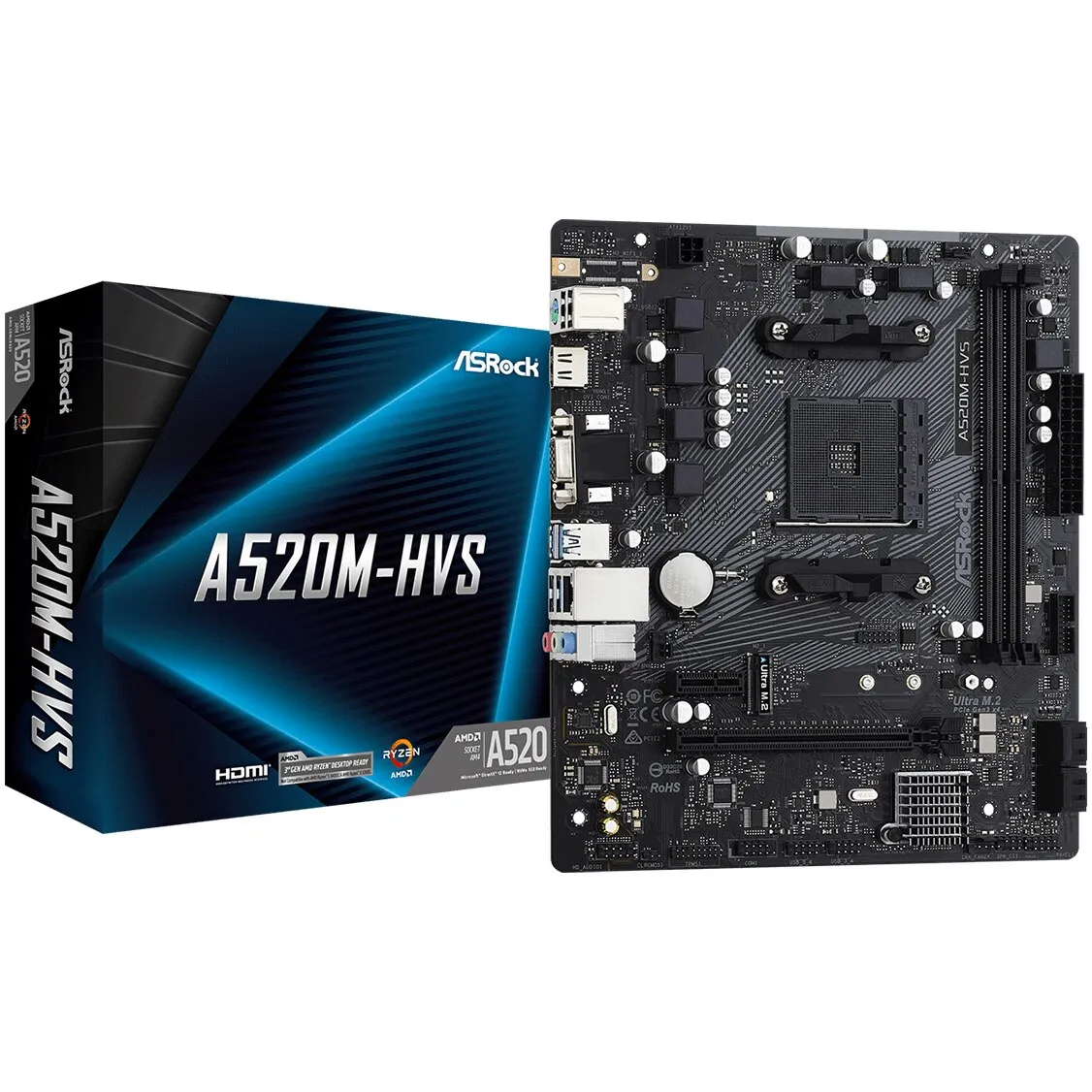 ASRock A520M-HVS Alaplap, Socket AM4