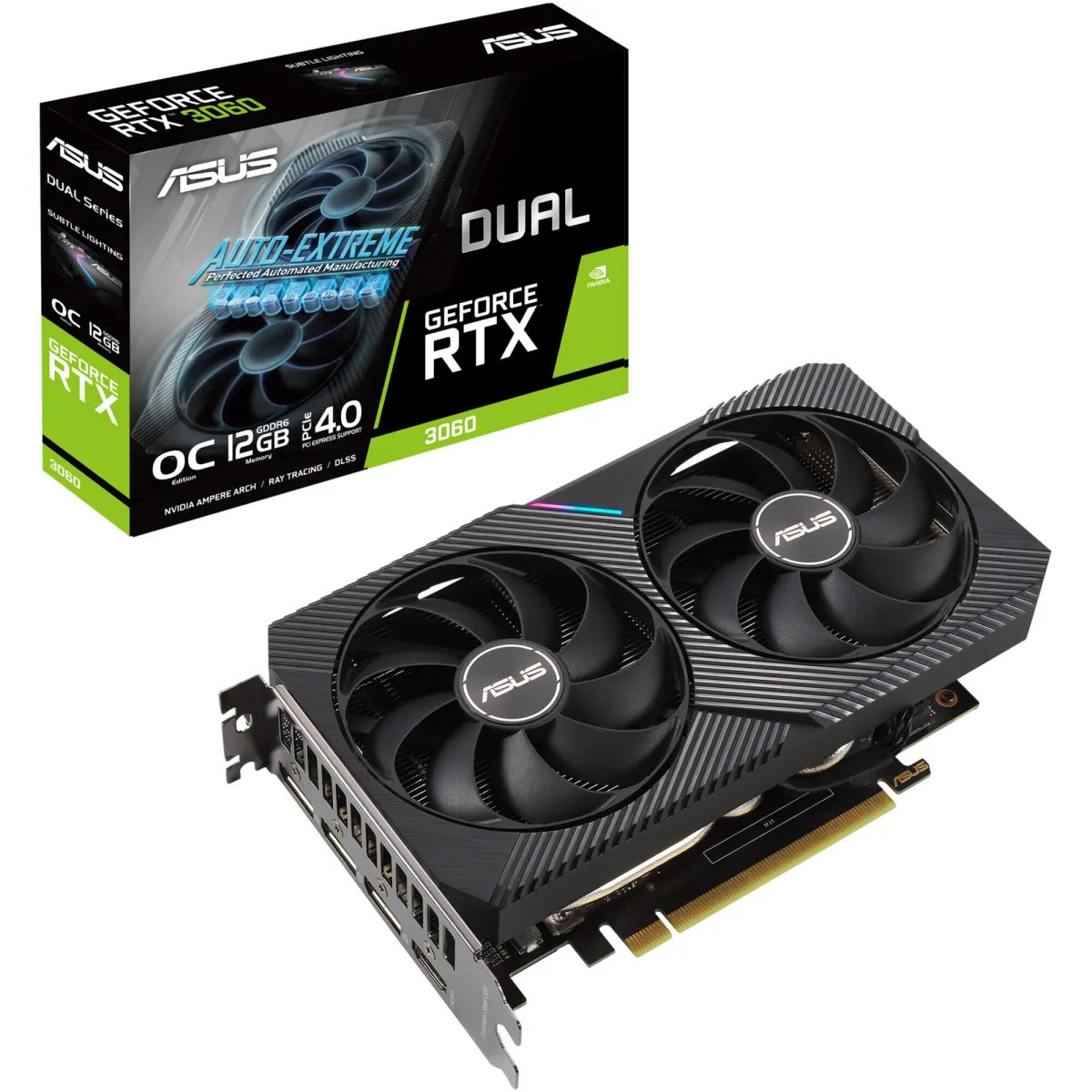 ASUS Dual GeForce RTX 3060 OC V2 Videokártya, 12 GB GDDR6, 192 bites
