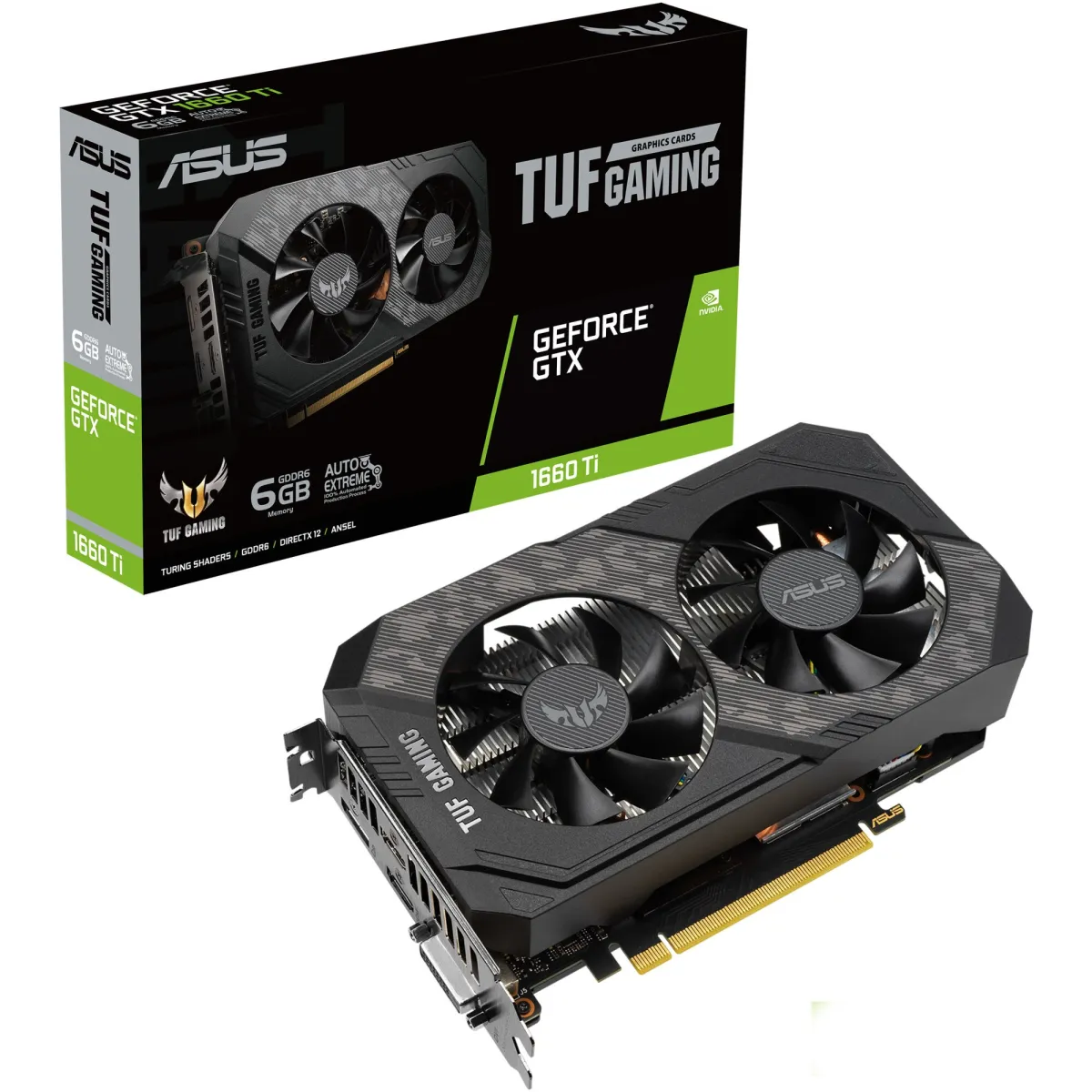 ASUS TUF Gaming Videokártya, GeForce® GTX 1660 Ti EVO, 6GB GDDR6, 192-bit