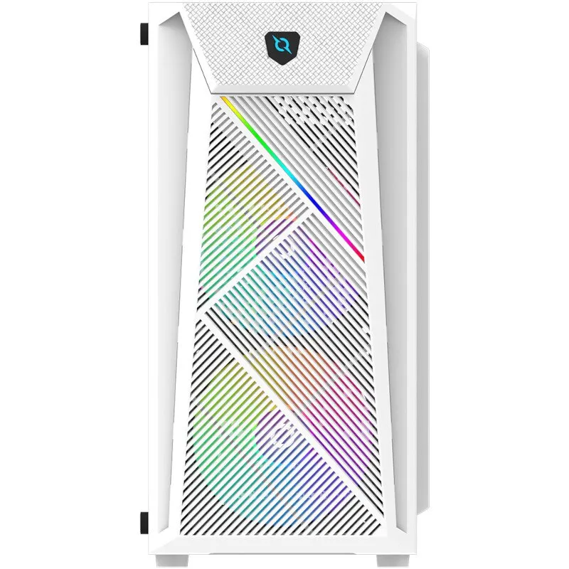 Asztali PC rendszer AMD Ryzen 5 4500 4,1 Ghz-ig, 16 GB DDR4 RAM, 512 GB m.2 NVME SSD, AMD Radeon RX550 4 GB GDDR5 128 bites videokártya, fehér torony játék RGB ház