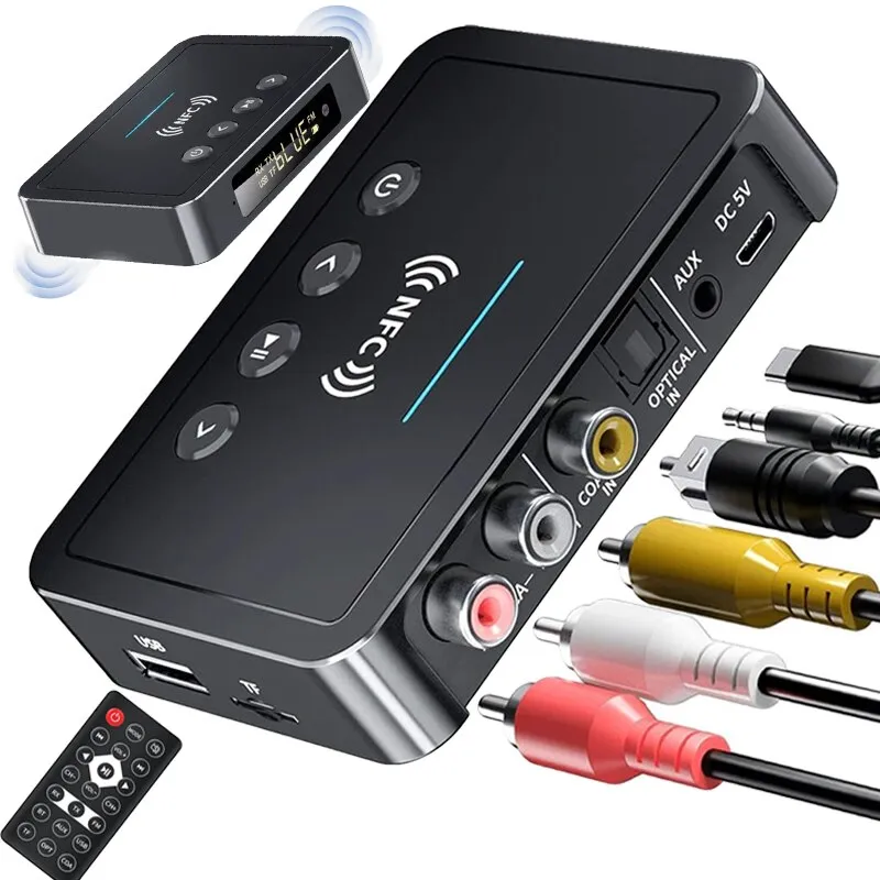 Audioadapter, Excitat, Bluetooth5.0, adó/vevő, távirányító, fekete
