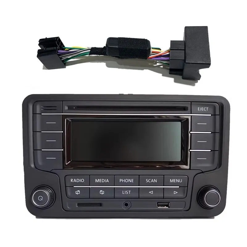 Autórádió VW RCN210, Chigoods, Simulator Canbus, Bluetooth, CD, AUX, MP3, USB, Golf / Passat / Jetta, Fekete