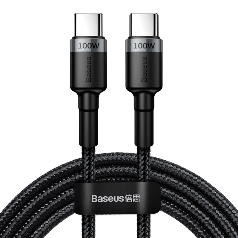 Baseus CATKLF-ALG1 Adat- és töltőkábel, USB Type-C / USB Type-C, 100W, 2 m, szürke