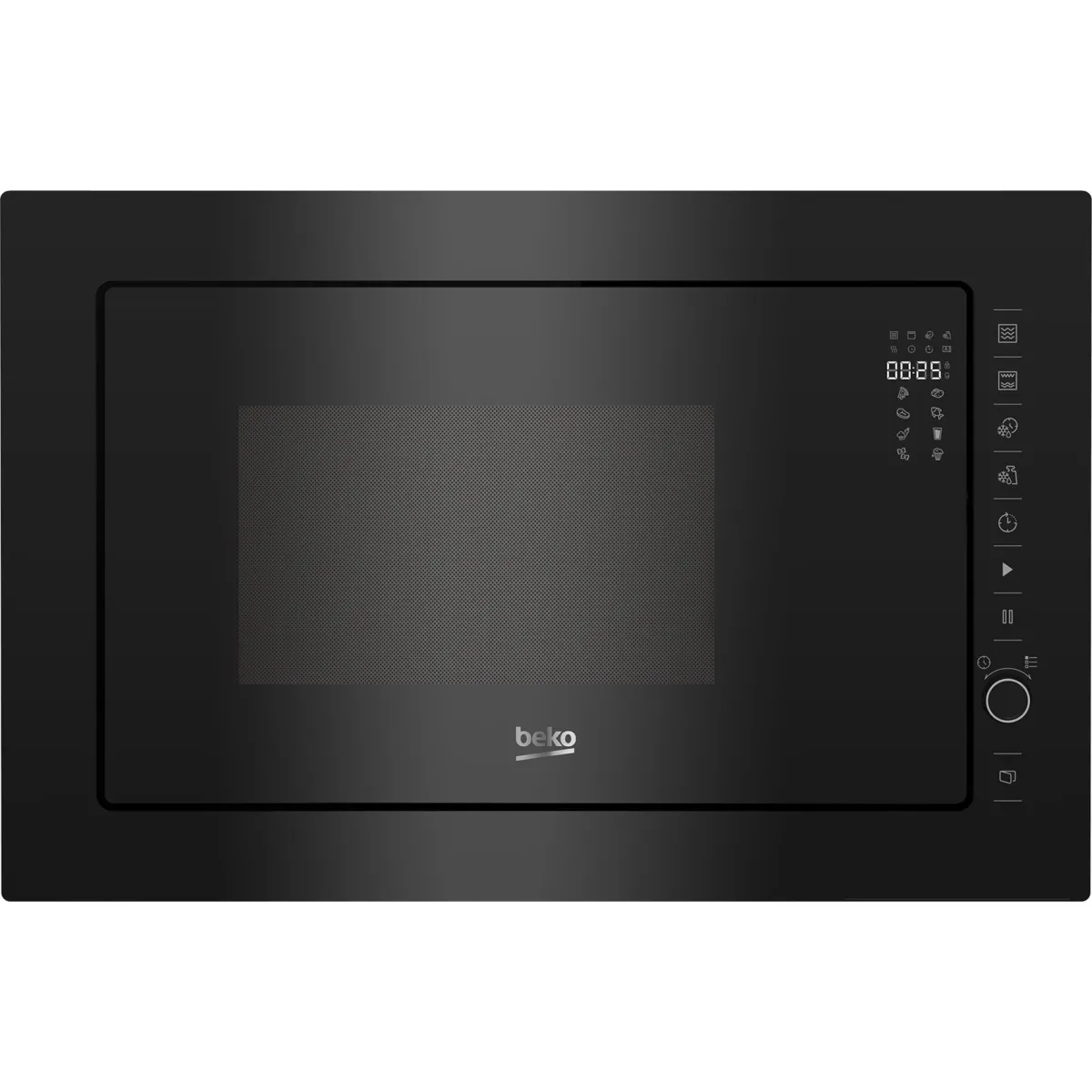 Beko BMGB 25333 BG, 900 W, 25 L, 5 Fokozat, Beépíthető, Fekete grillezős mikrohullámú sütő
