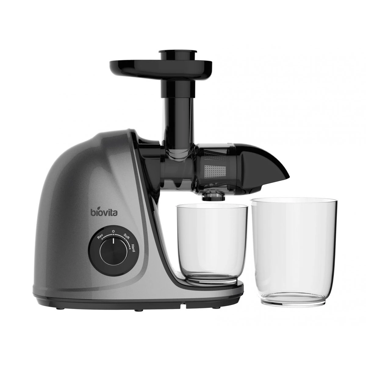 Biovita Nutrimax Gyümölcscentrifuga, hidegsajtolással csigával, rozsdamentes acél szita, 150W, Halk, Hatékony, Ezüst