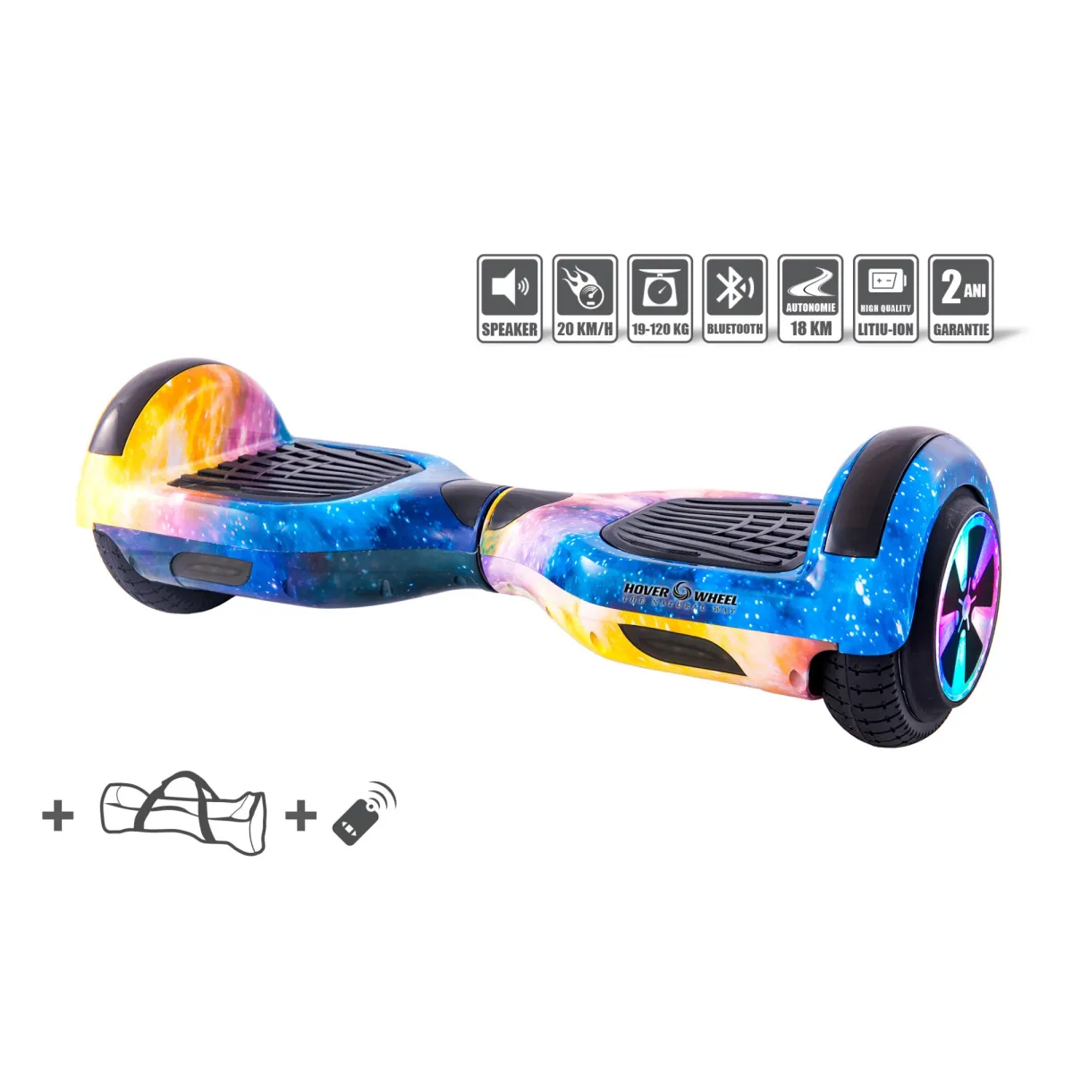 Blue HoverKart+Hoverboard Eredeti napkék COMBO csomag, elektromos robogó, 6,5 colos kerekek, ajándéktáska, távirányító, led lámpák szárnyakon és kerekeken, beépített zenei hangszóró, 700 W-os motorok, minőségi akkumulátor
