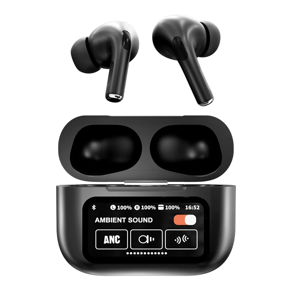 Bluetooth 5.4 vezeték nélküli fülhallgató, CHIGOODS®, TWS ANC ENC, in-ear, vezeték nélküli, sport, mikrofonnal, érintésvezérlés, hangasszisztens, fekete