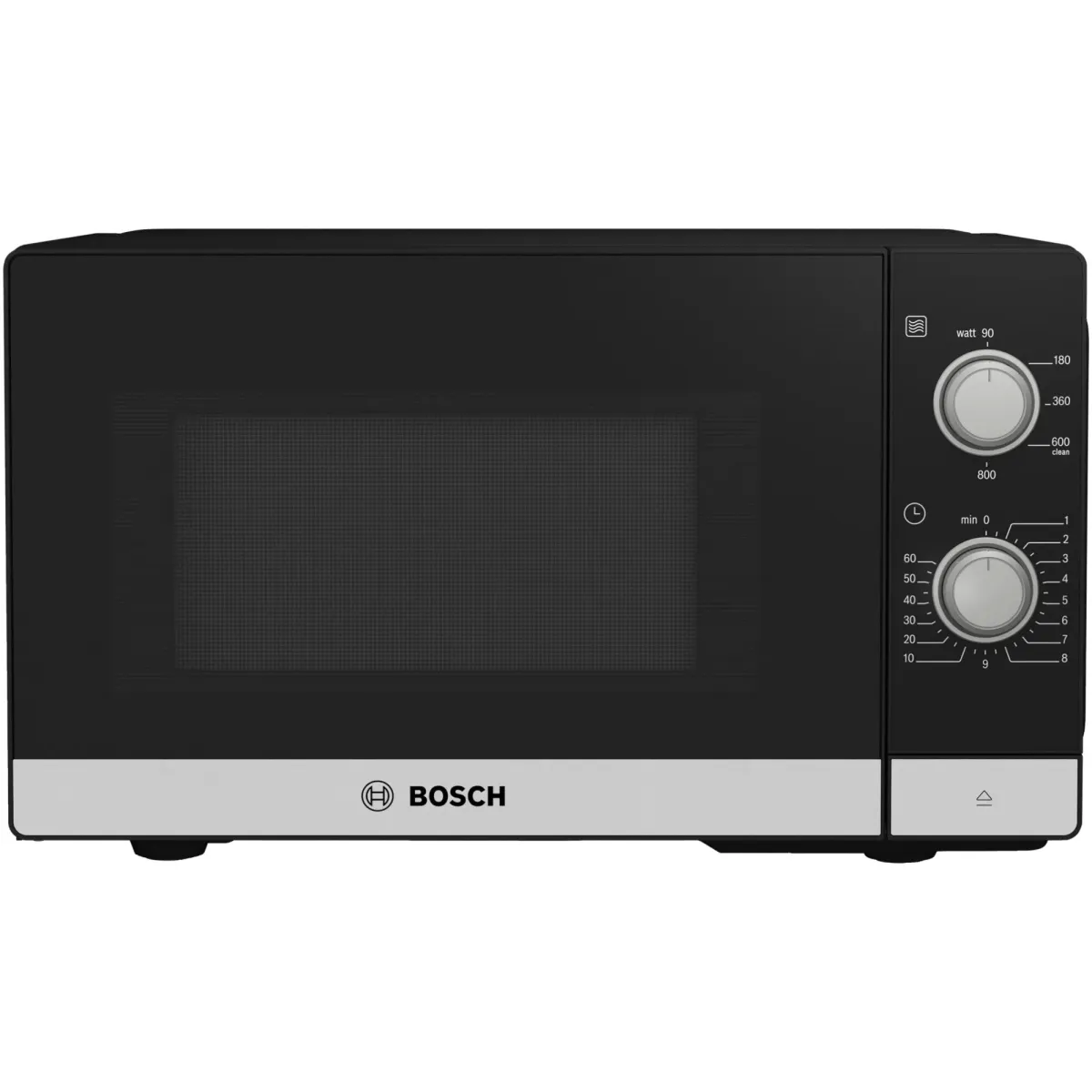 Bosch FFL020MS2 mikrohullámú sütő, 800 W, 20 liter, hidrolitikus rendszer, LED világítás, fekete üveg