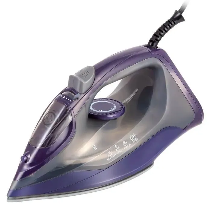 Byondself Gőzölős vasaló, 2600 W, kerámia vasalótalp, 250 ml-es víztartály, 180 g/perc, cseppmentes, lila