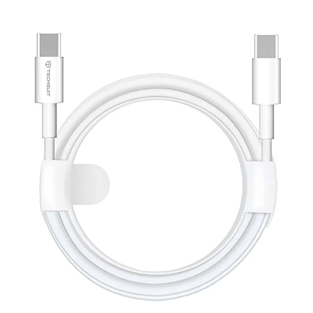C típusú adatkábel, gyorstöltés, 60 W, 480 Mbps, 1 m, D58, alumínium, fehér