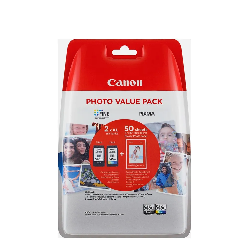 Canon PG-545XL + CL-546XL Tintapatron Multipack 1x15 ml +1x13 ml - 8286B006