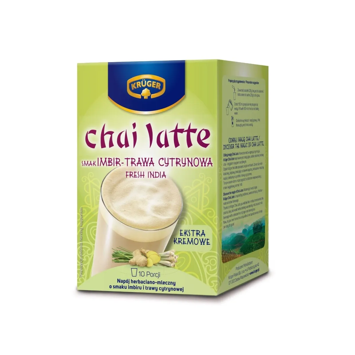 Chai Latte KRÜGER gyömbér-citromfű 10 plicuri x 25gr