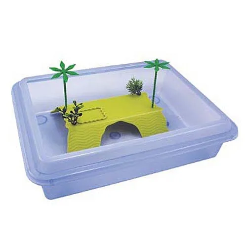 Cobbys Pet Teknőstál 44x34x11cm 9 liter szigettel és pálmákkal