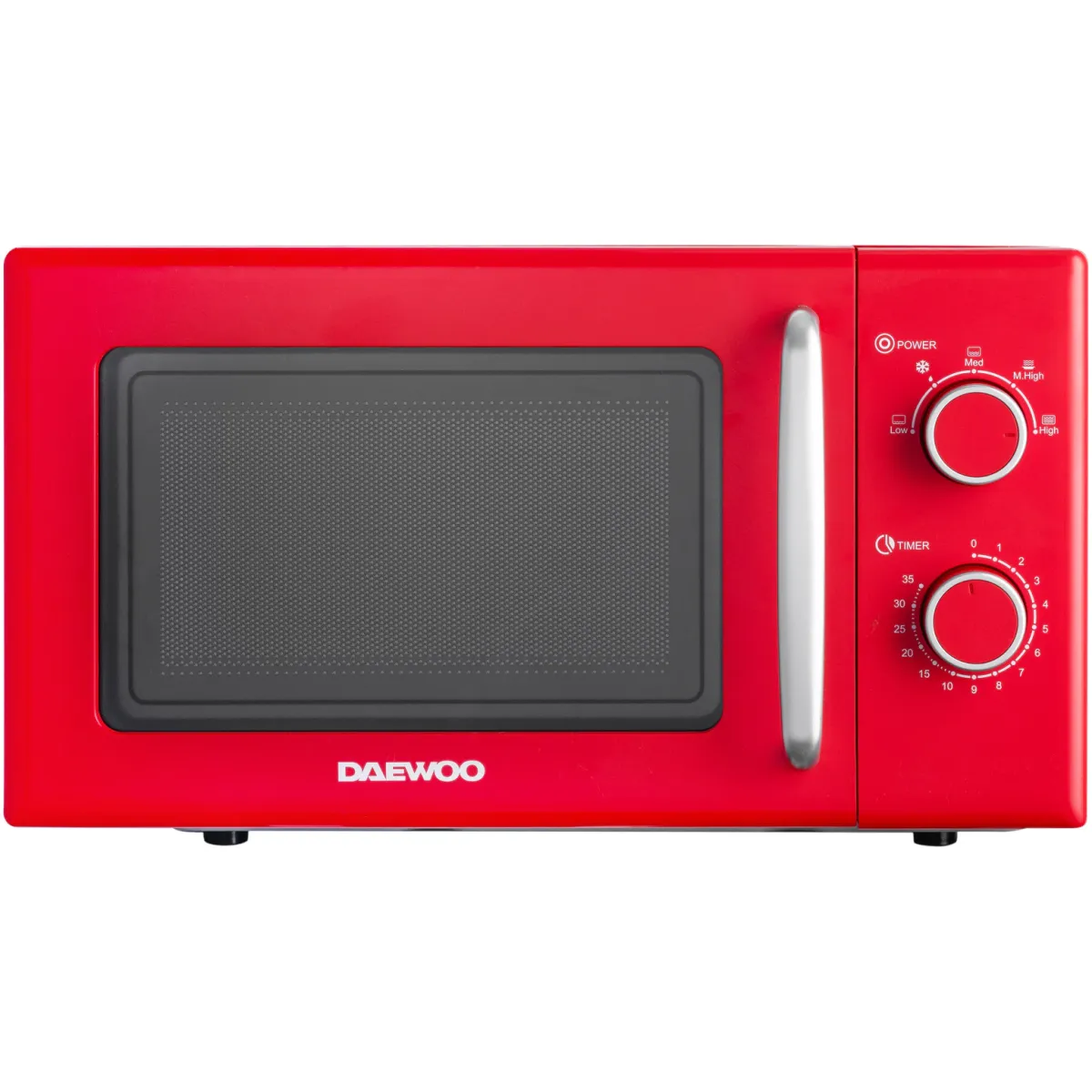 Daewoo KOR-6S20R Mechanikus mikrohullámú sütő, 20 l, 700 W, Piros
