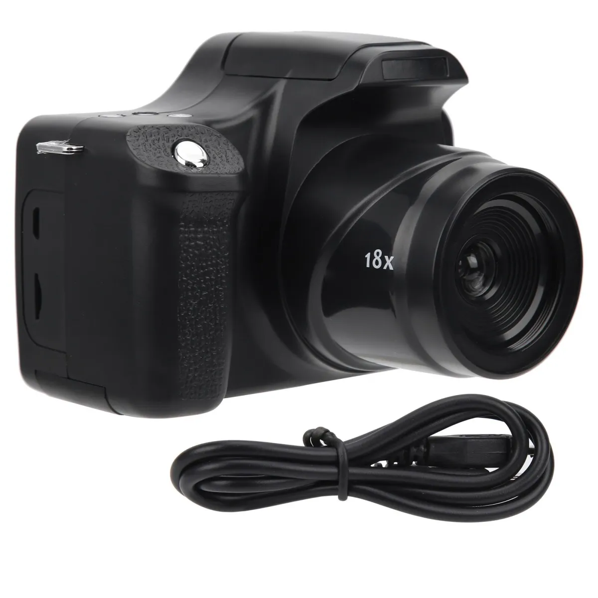Digitális fényképezőgép, Mmgoqqt, PVC, 24 MP, 18X zoom, CMOS 5 MP, FHD1920X1080, 3,0 hüvelykes, fekete