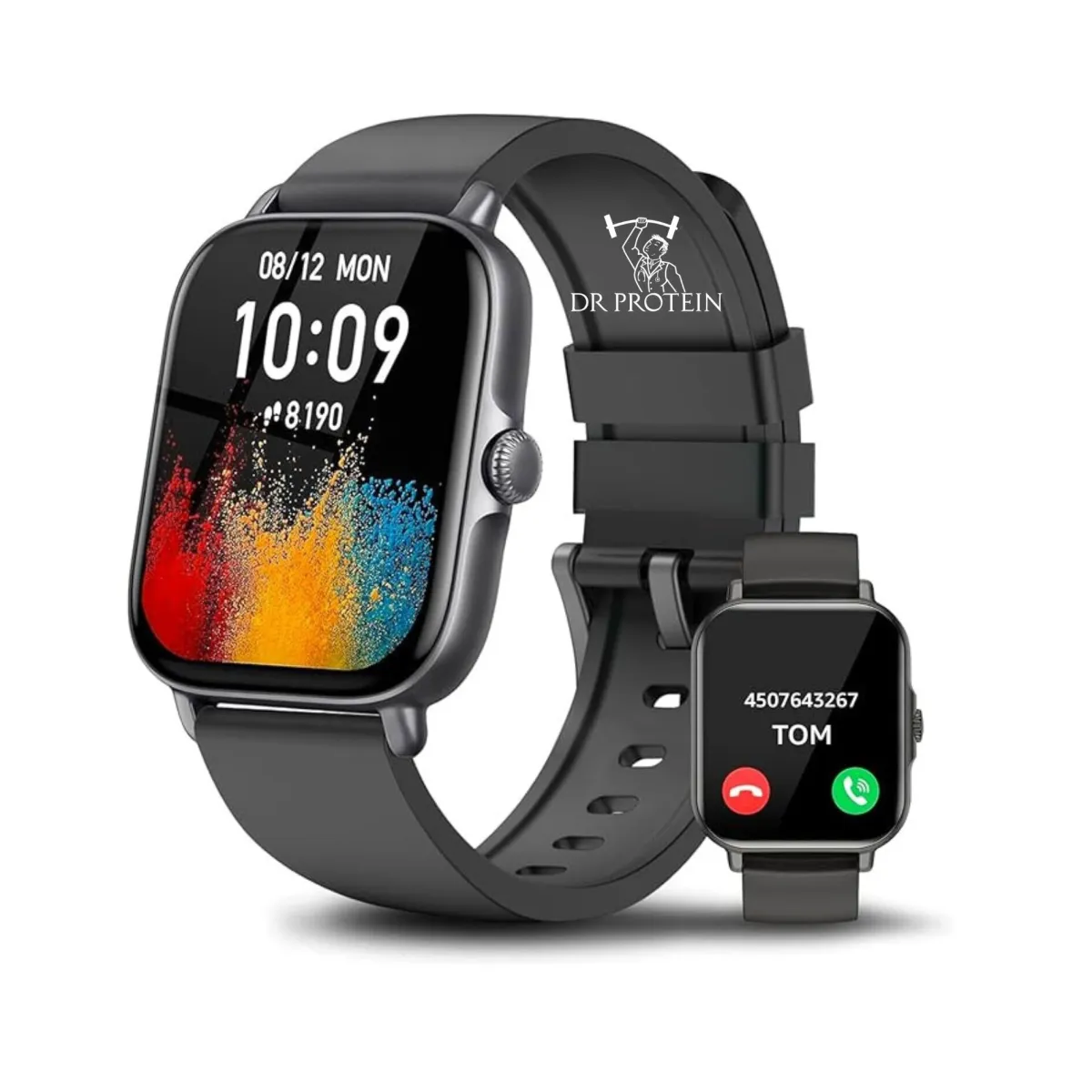 DrProtein C26PRO 2in1 Okosóra és fitnesz karkötő, 1,96" AMOLED képernyő, UHD felbontás, 26 funkció, fitnesz, sport, IP68, értesítések, alvásfigyelés, Siri, román nyelv, dedikált alkalmazás, SMART, lépésszámláló, alvás, szívritmus, fekete