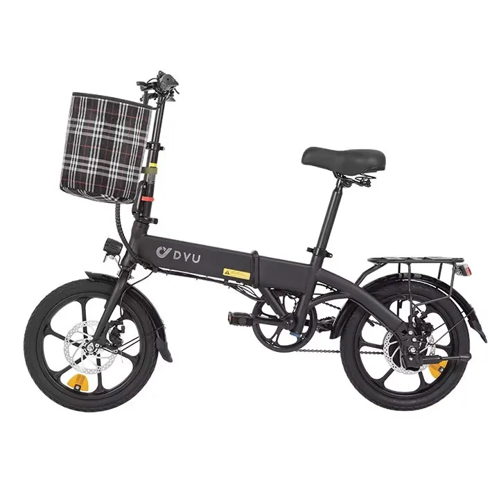 DYU A1F Pro összecsukható elektromos kerékpár, 250W, 36V, 7.5Ah 25Km/h Fekete
