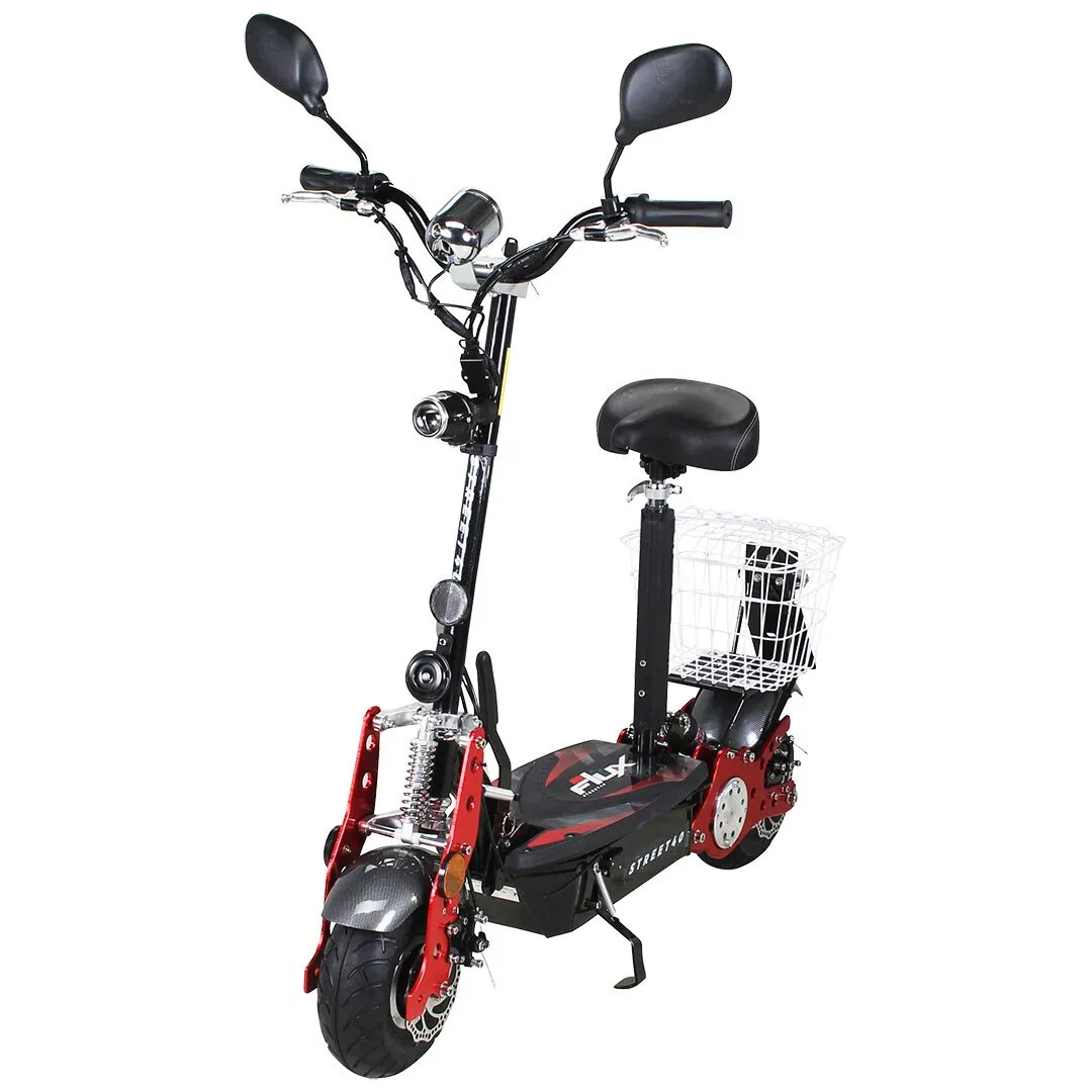 e Flux Street Elektromos Roller, 40 800 Watt, összecsukható, városi felszerelés, fekete