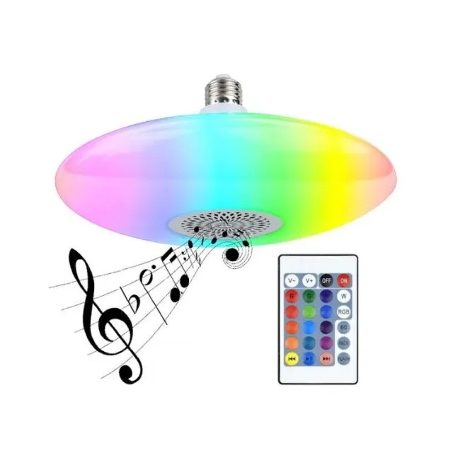 E27 Foglalatú Ufo Lámpa Formájú Színváltós Égő Hangszóróval, Távirányítóval 18W ET-L0181RGB-18W