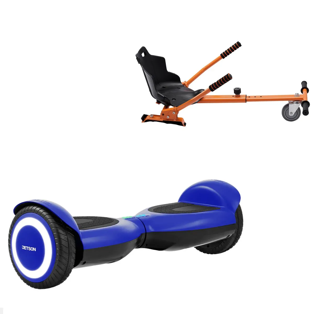 Elektromos Hoverboard Standard GoKart Szett, 6.5 col, Jetson Prism Blue, Standard Hatótávolság, és Narancs Hoverkart, Smart Balance
