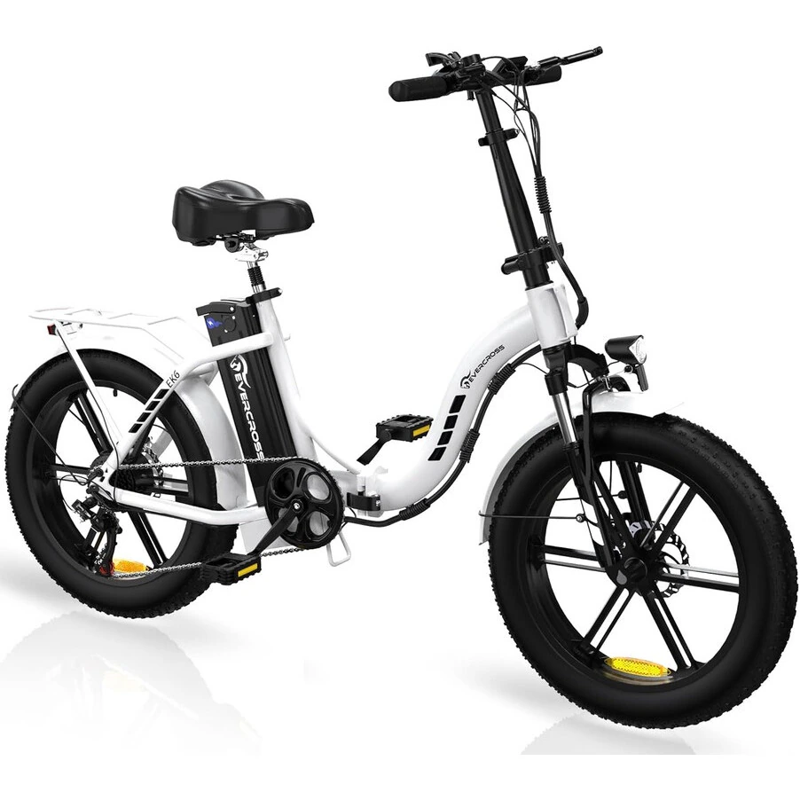 Elektromos kerékpár EVERCROSS EK6S, Összecsukható, 20", 36V/12Ah, 250W, fehér