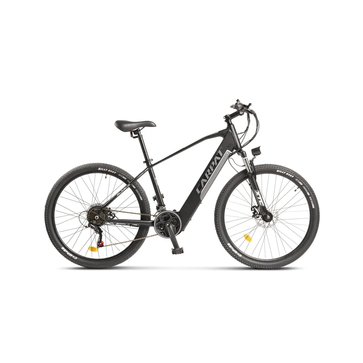 Elektromos kerékpár MTB (E-Bike) Carpat C275M7E, Shimano Tourney TZ, kerekek 27,5 hüvelyk, motor 250 W, autonómia max. 60 km, 21 sebesség, fekete
