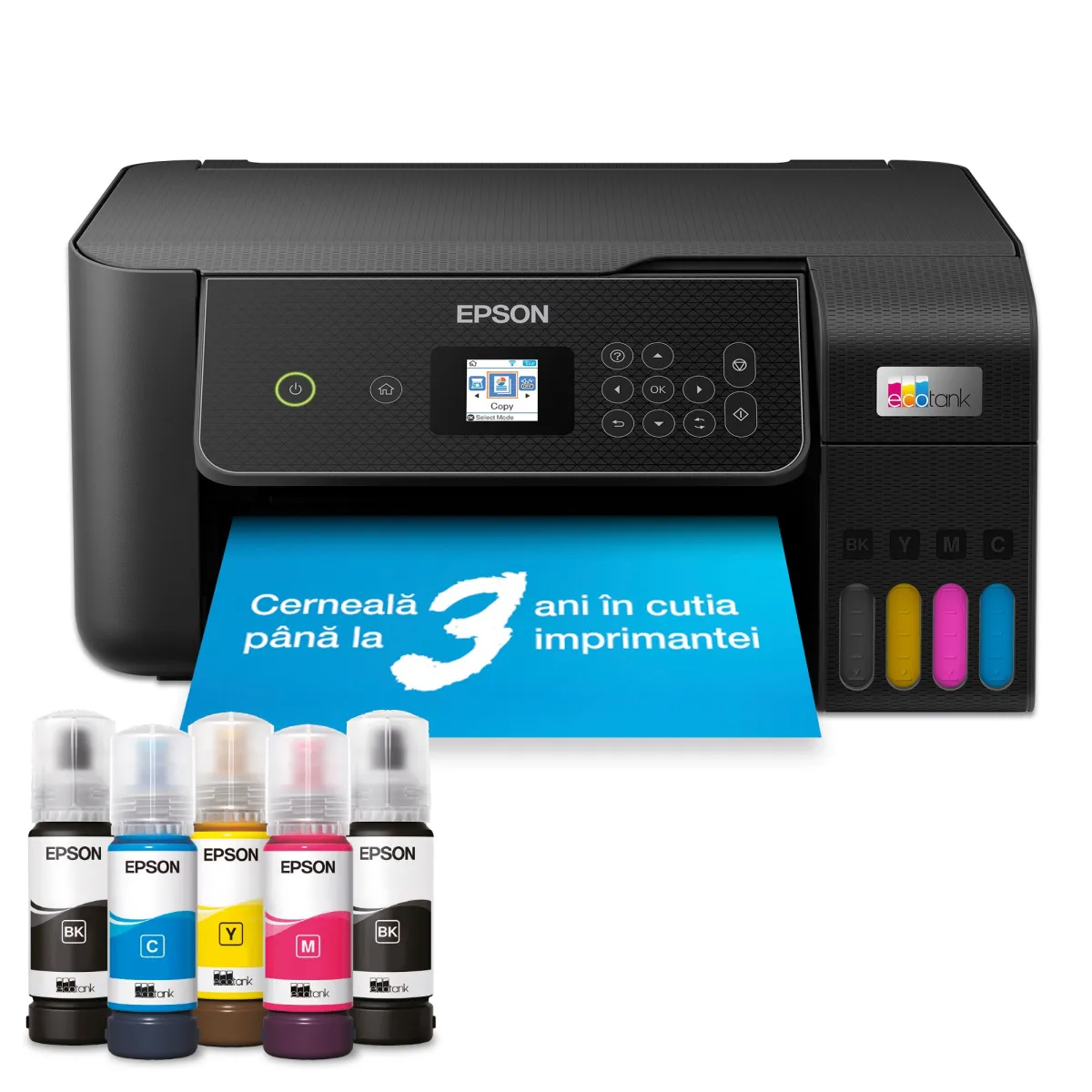 Epson EcoTank L3280 többfunkciós nyomtató, A4, Színes, 10 oldal/perc, USB, Wireless, Fekete