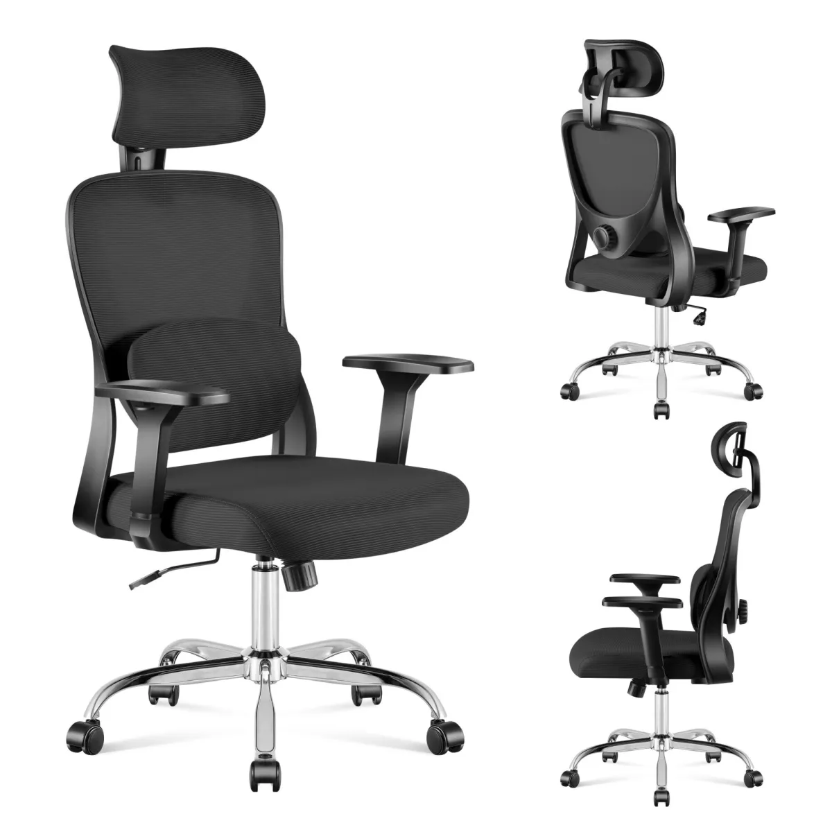 Ergonomikus irodai szék Mark Adler Manager 3.2 kartámaszokkal, deréktámasszal, hálós anyaggal, Szürke