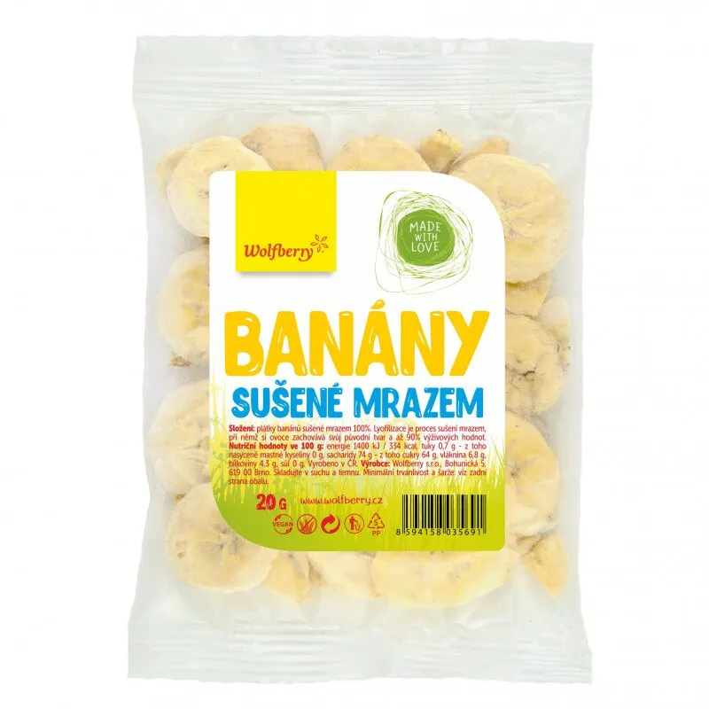 Fagyasztva szárított banán, Wolfberry, 20 g