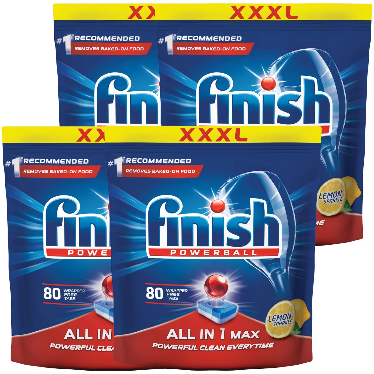 Finish All in One Max Mosogatógép-tabletta, 4x 80 db, Citrom