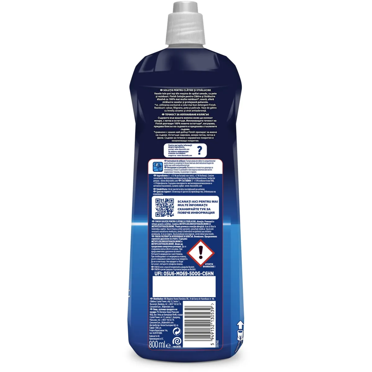 Finish Öblítő oldat, mosogatógéphez, 800 ml