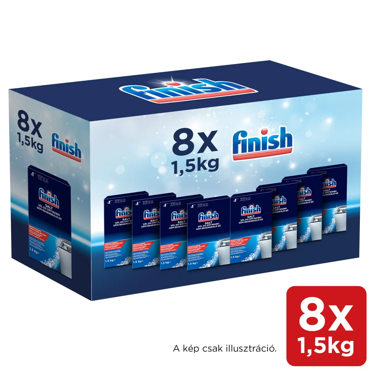 Finish mosogatógép só regular, 8x1,5kg