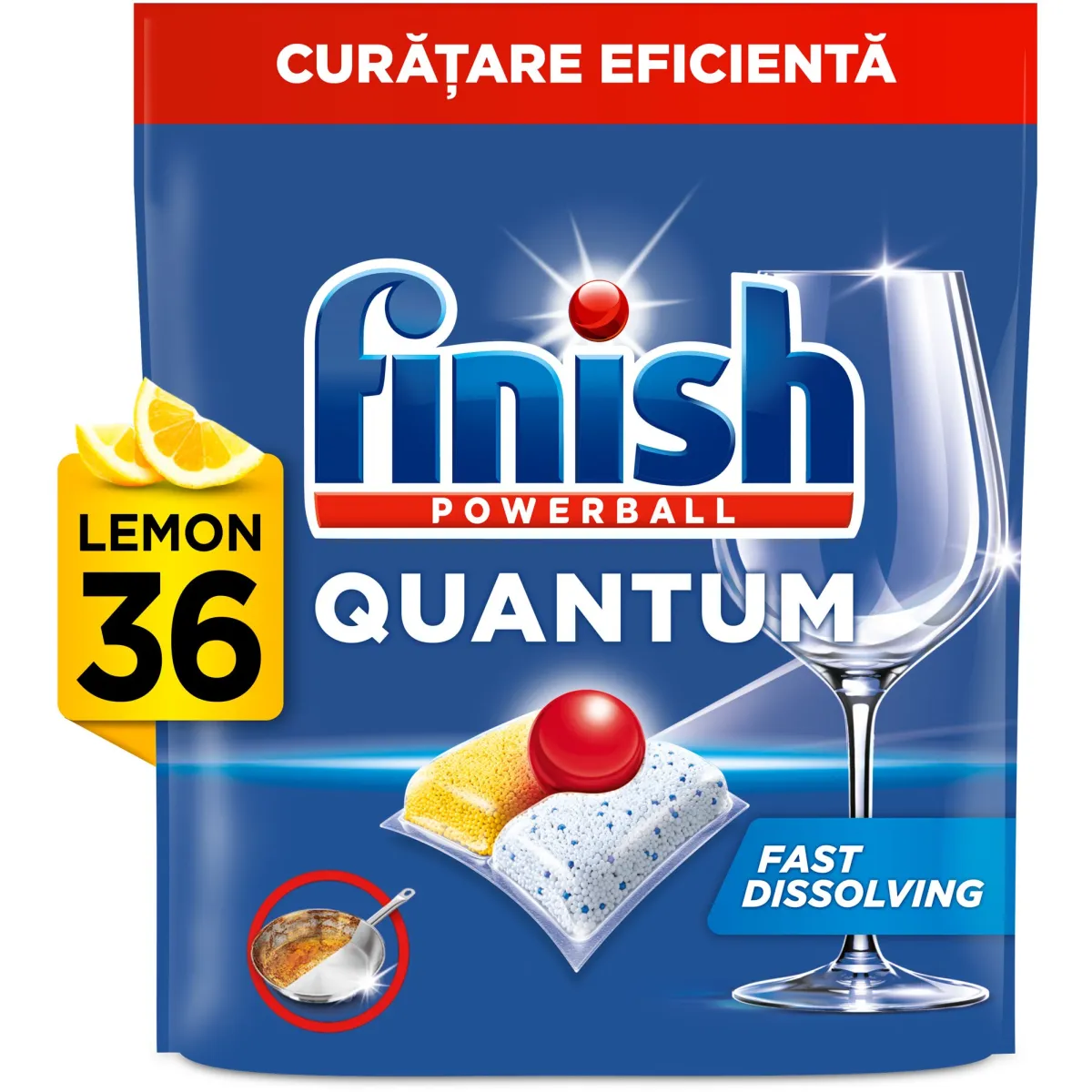 Finish Powerball Quantum All in 1 mosogatógép-kapszula, Lemon, 36 db