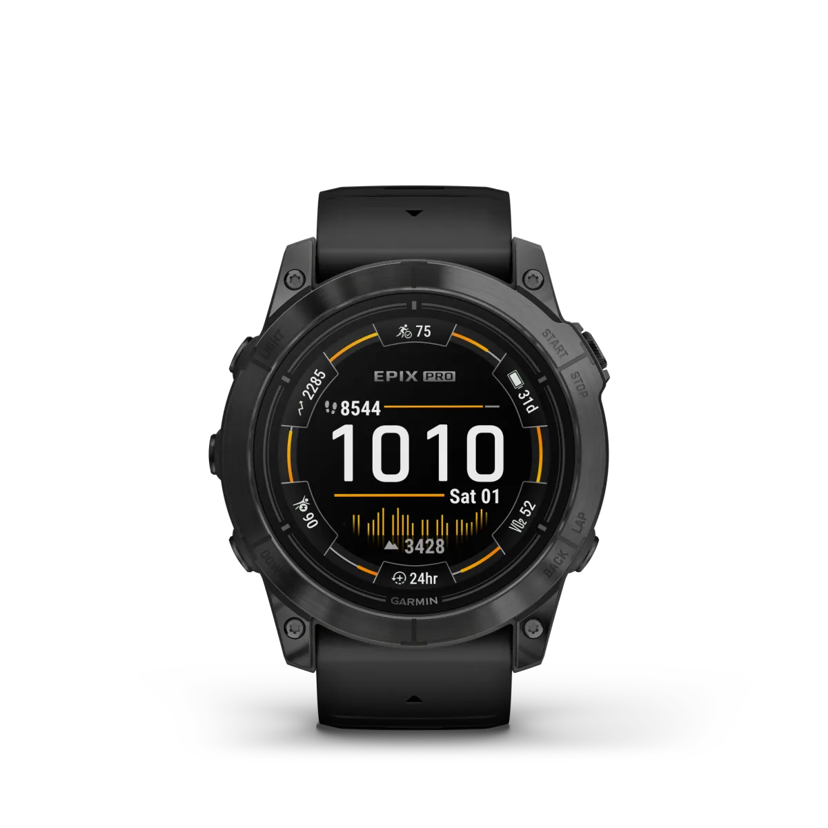 Garmin epix Pro Gen 2, 51 mm Okosóra, fekete szilikon szíjjal, pala szürke