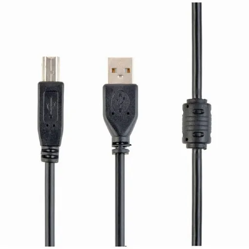 Gembird USB nyomtatókábel, USB-A 2.0 – USB-B 2.0, 1,8 m, prémium, arany csatlakozók, fekete, CCF-USB2-AMBM-6