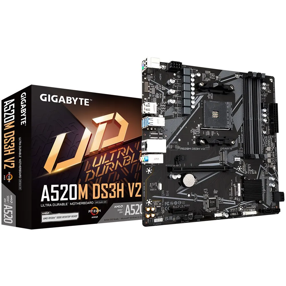 GIGABYTE A520M DS3H V2 alaplap, AM4 foglalat