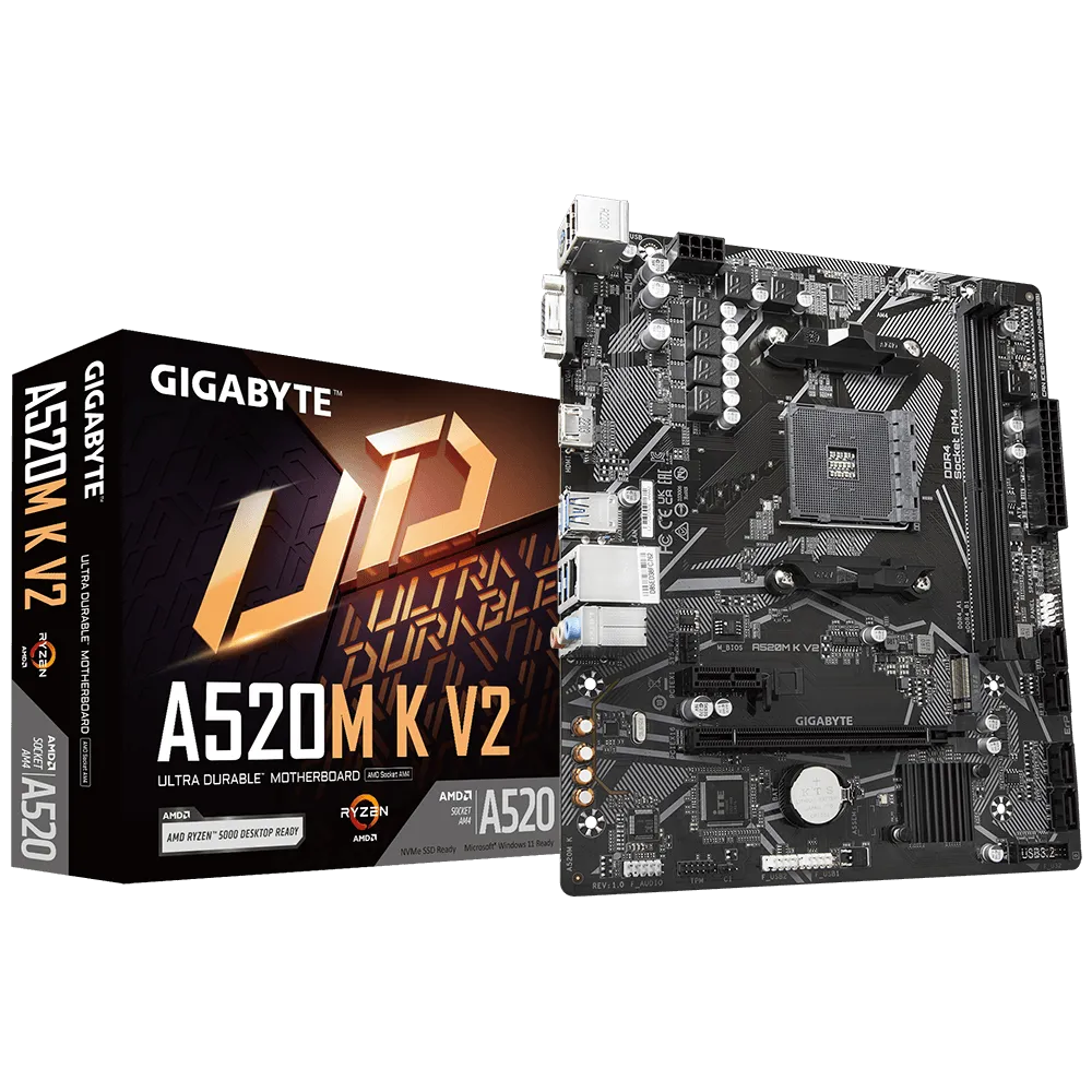 GIGABYTE A520M K V2 alaplap, Socket AM4